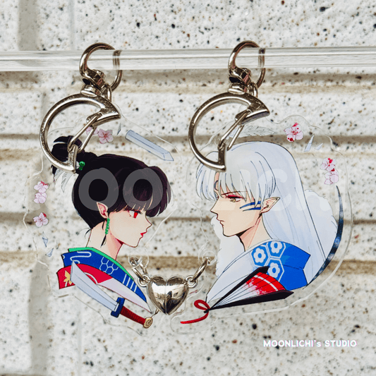 SessKagu Acrylic Keychain Pair – Heart-Shaped Magnet Connection