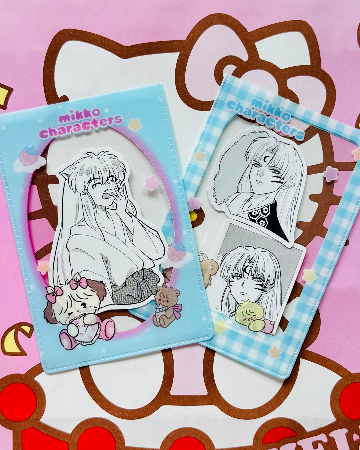 Inuyasha & Sesshoumaru Die Cut Sticker Set (4-Piece) – Black and White Manga Style