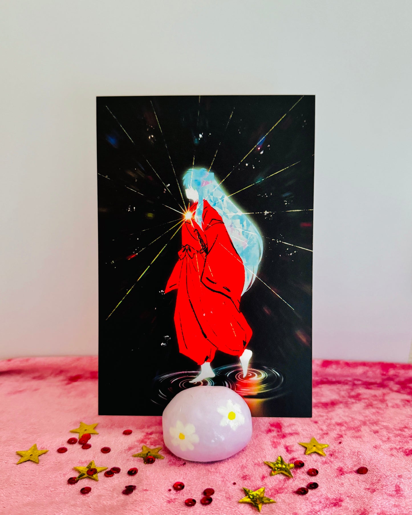 Starry Moonlit Night Bundle – Inuyasha & Human Inuyasha Acrylic Keychains + Special Edition Postcard Set (Limited to 5)