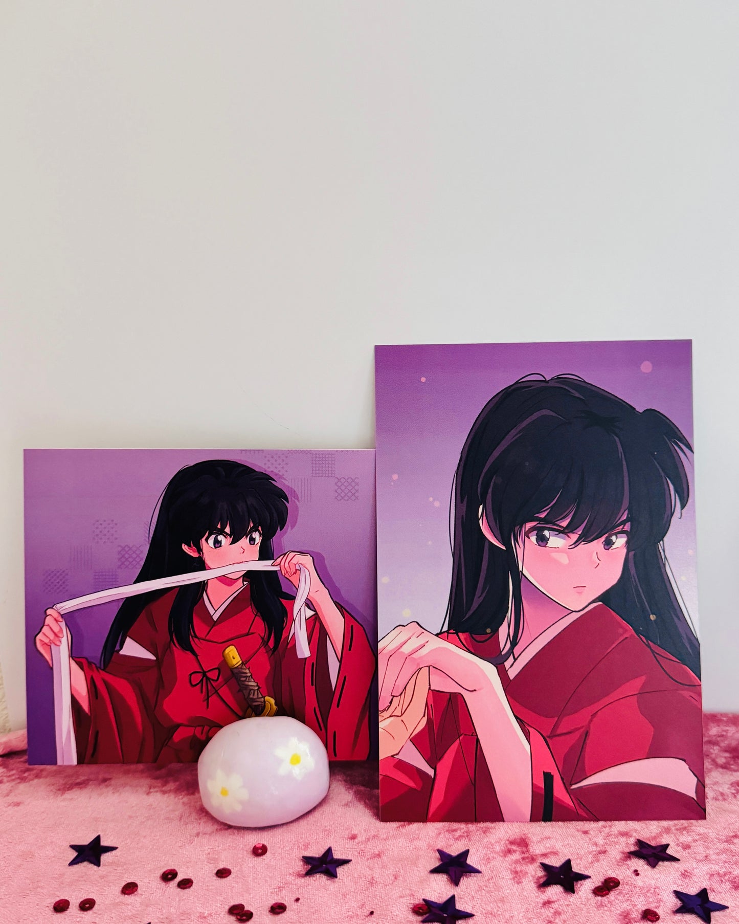 Inuyasha Fan Art Postcard Set (4-Piece) – Renewed Edition with Pearlescent Finish, Anime Collectible Cards