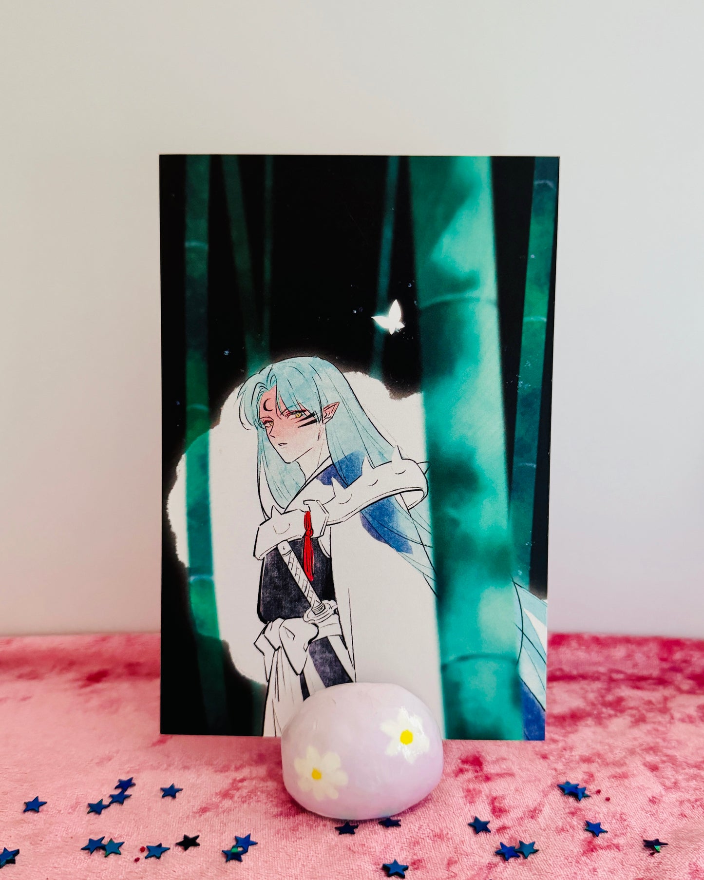 Starry Moonlit Night Bundle – Inuyasha & Human Inuyasha Acrylic Keychains + Special Edition Postcard Set (Limited to 5)