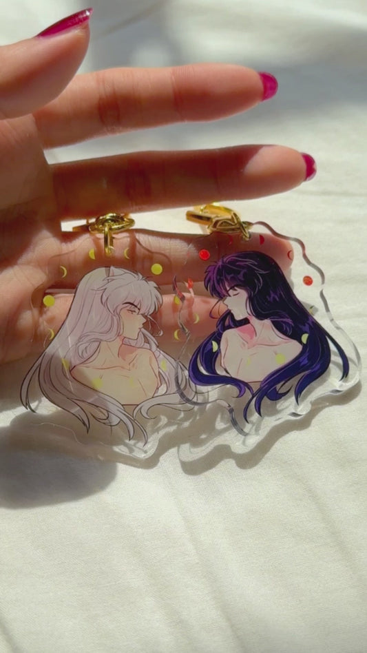 Starry Moonlit Night Bundle – Inuyasha & Human Inuyasha Acrylic Keychains + Special Edition Postcard Set (Limited to 5)